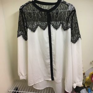 White and black blouse