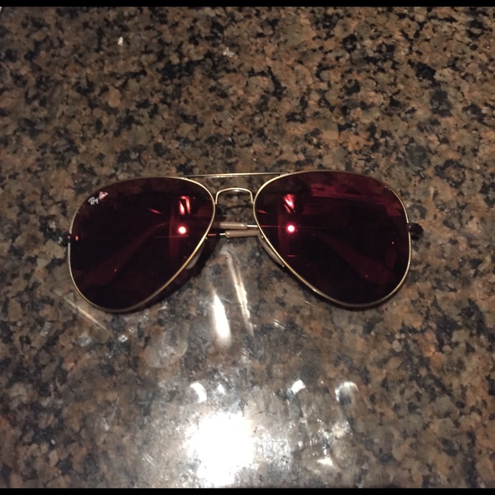 Ray Ban Red mirror women's aviators