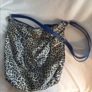Sequined Blue Cheetah Crossbody Handbag