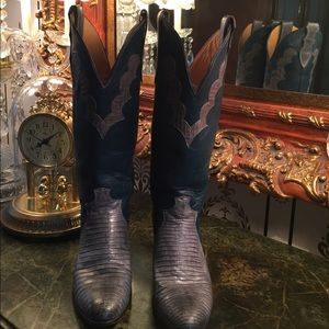 Justin Leather Western Cowgirl Boots Size 6 1/2 B