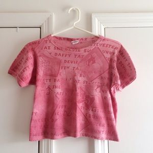 Vintage Looney Tunes 1997 Pink Crop Top