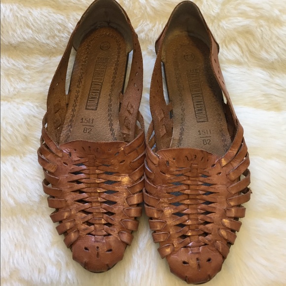 the leather collection Shoes - Chestnut Leather Summer Espadrilles