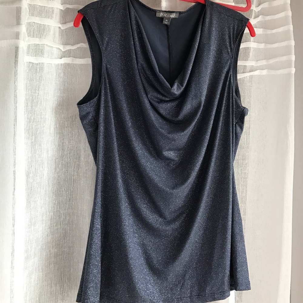 Sparkling gray sleeveless top