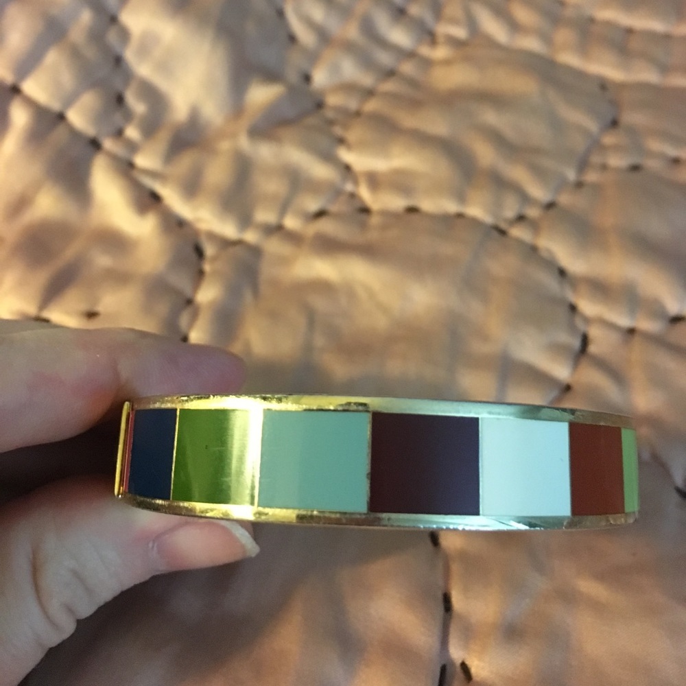 Multi-color enamel Coach bangle bracelet