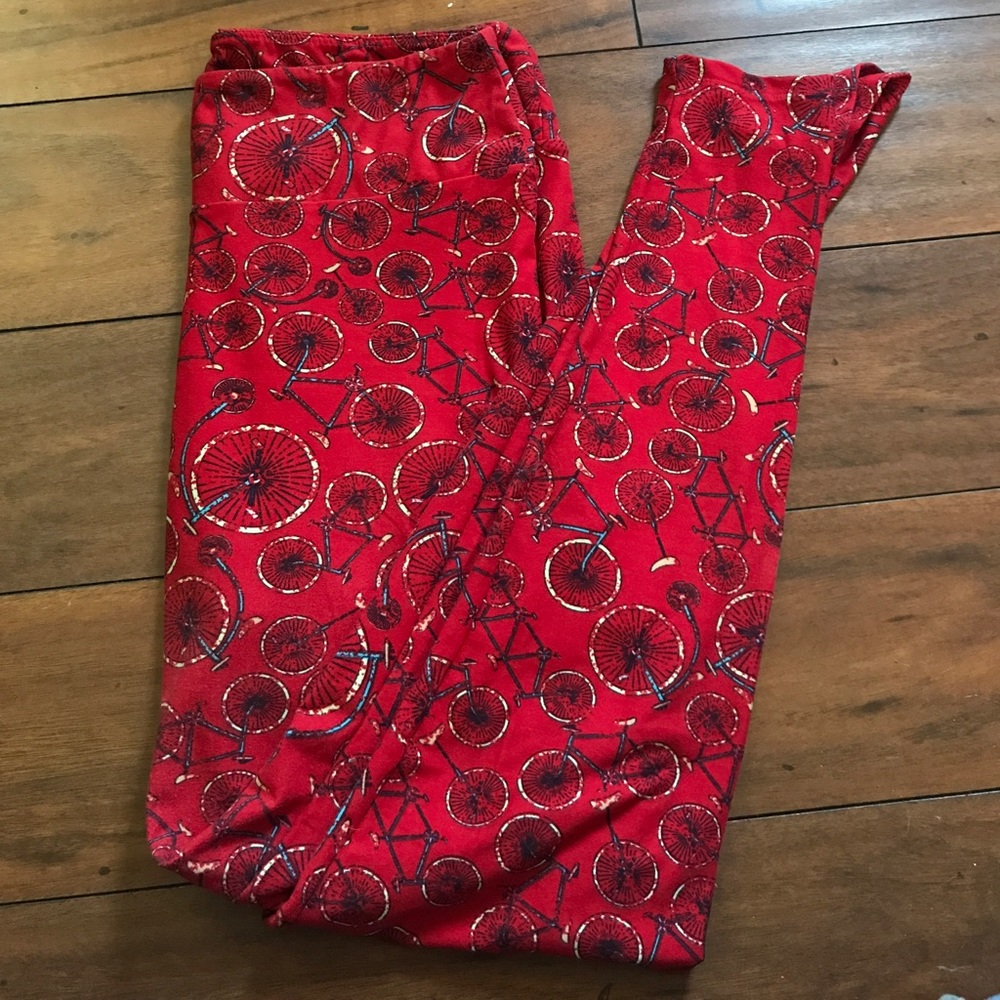 LuLaRoe TC Leggings Bicycle Print NWOT