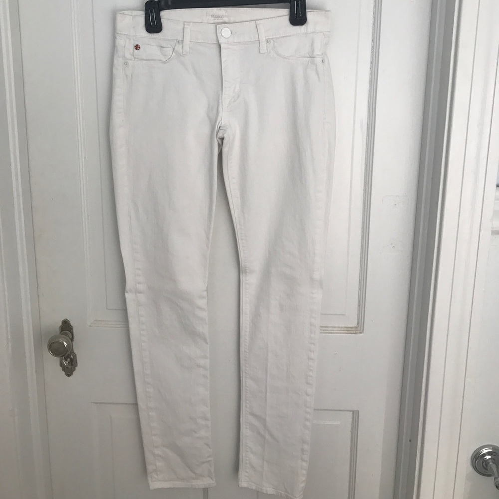 Hudson white skinny jeans