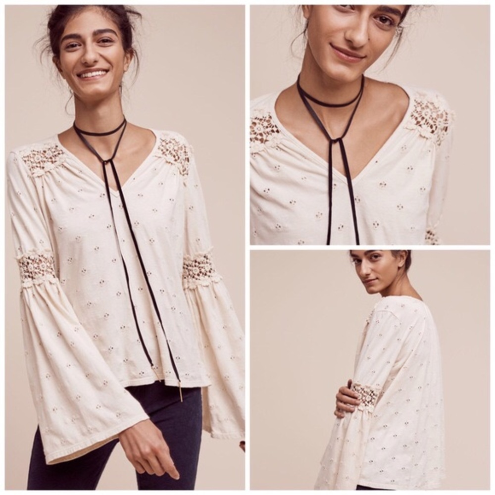 Calvie Eyelet Top Anthro Eri + Ali DONATING ON7/13