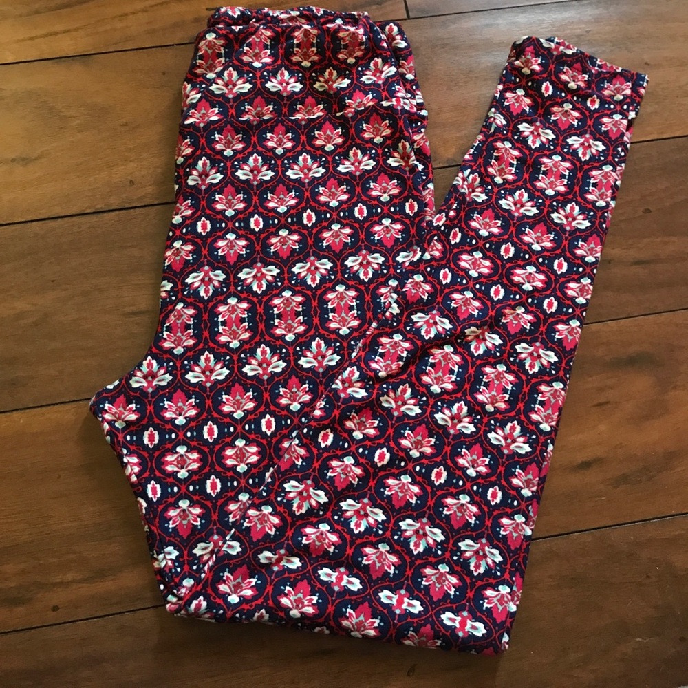 LuLaRoe Leggings TC Red/White/Blue July 4th