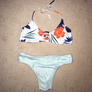Floral wrap bikini set