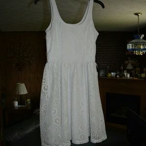White Vanity Dress with detailed overlay
