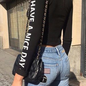 Have a Nice Day mock neck long sleeved t-shirt