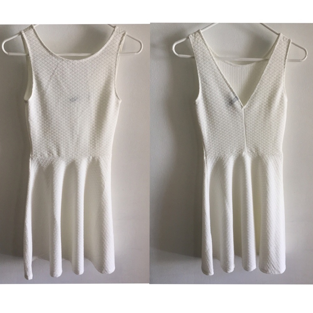 embossed white dress