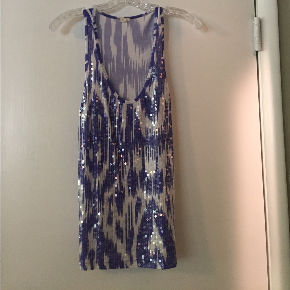 Blue/ purple and white sparkly jcrew tank