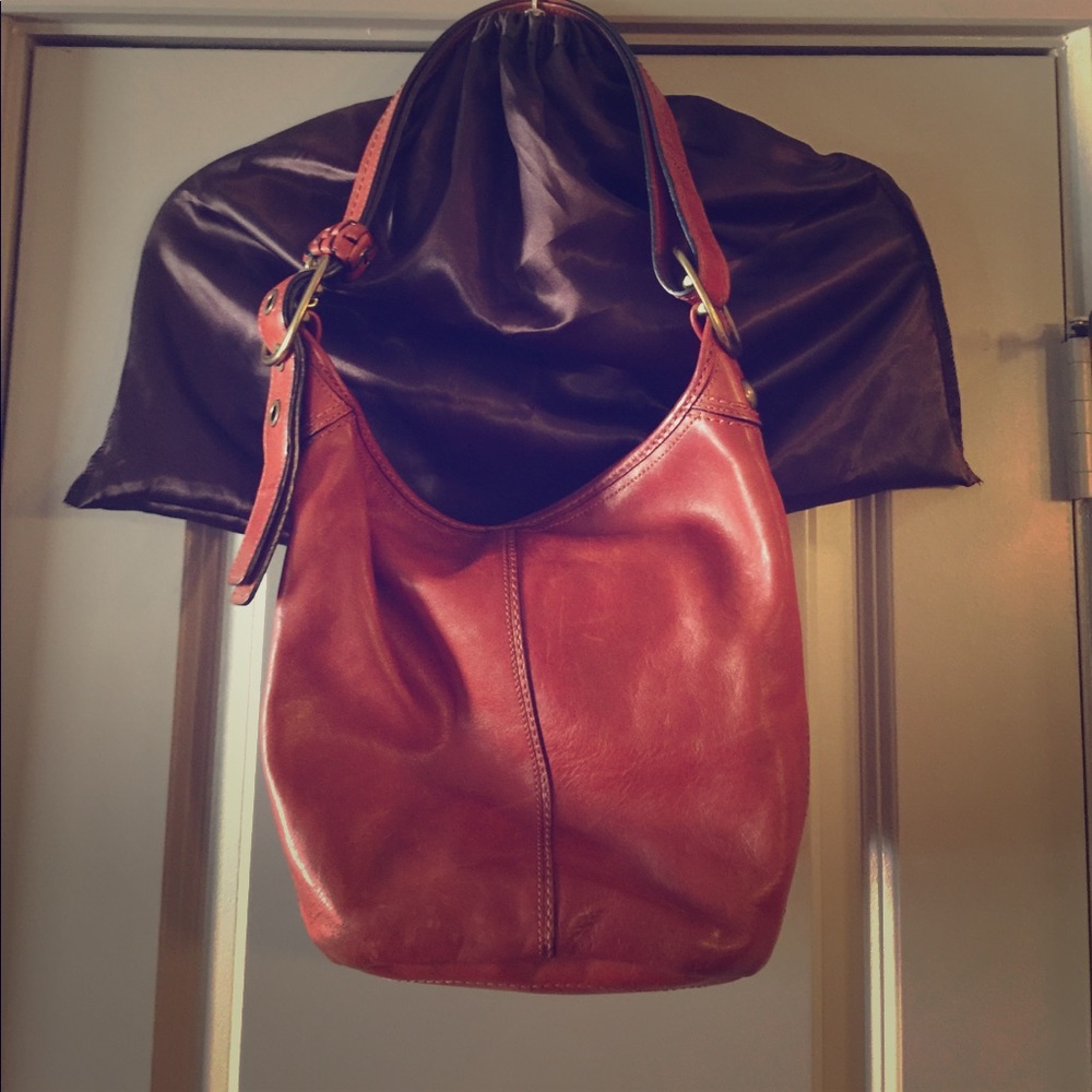 Leather Coach bucket purse