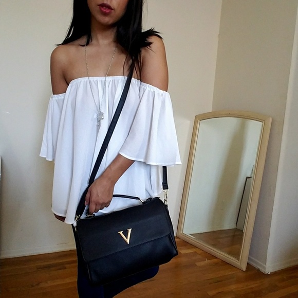 🆕BLACK MESSENGER BAG TOTE - Picture 2 of 7