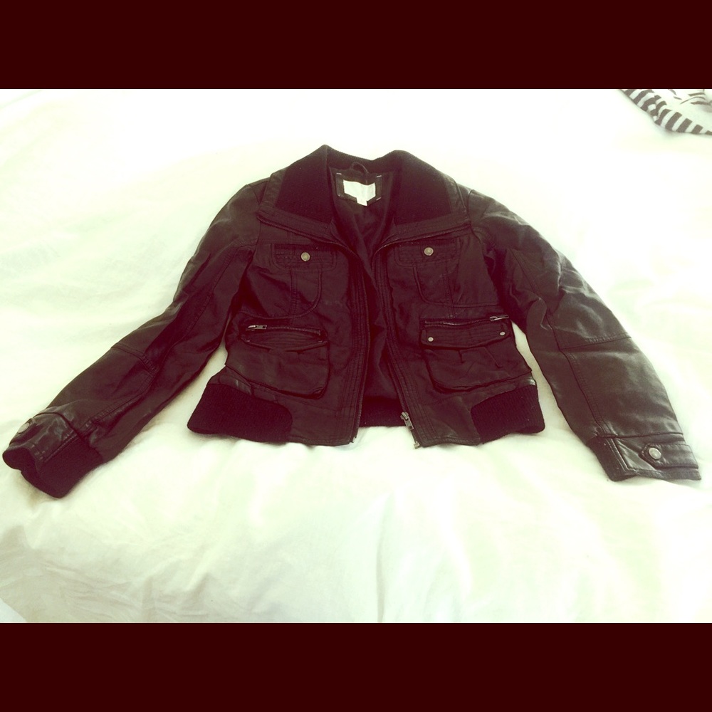 Xhilaration black faux leather jacket