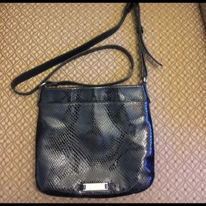 Cole Haan black snakeskin leather crossbody