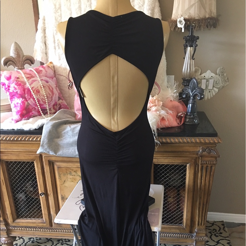 Black cut out back maxi dress NWT M or L