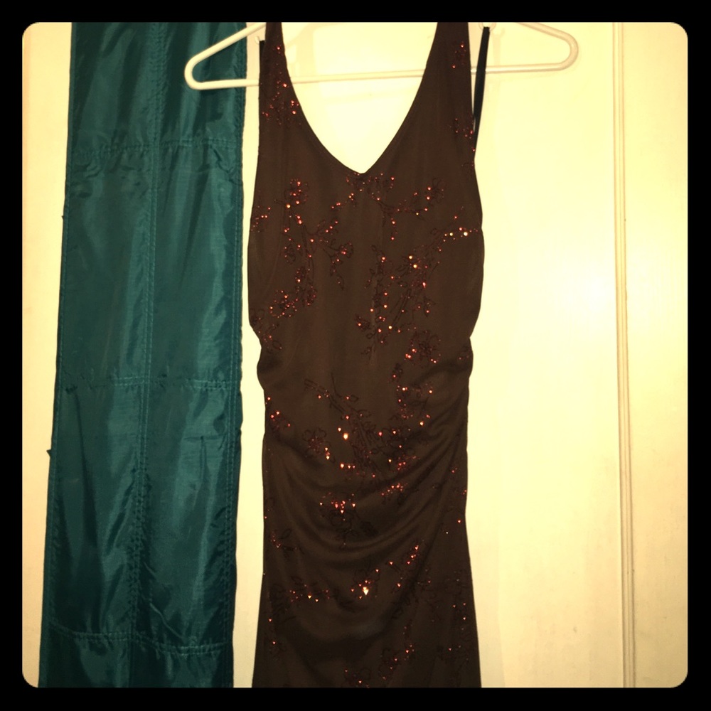 NWT Taboo size medium brown floral sparkle dress