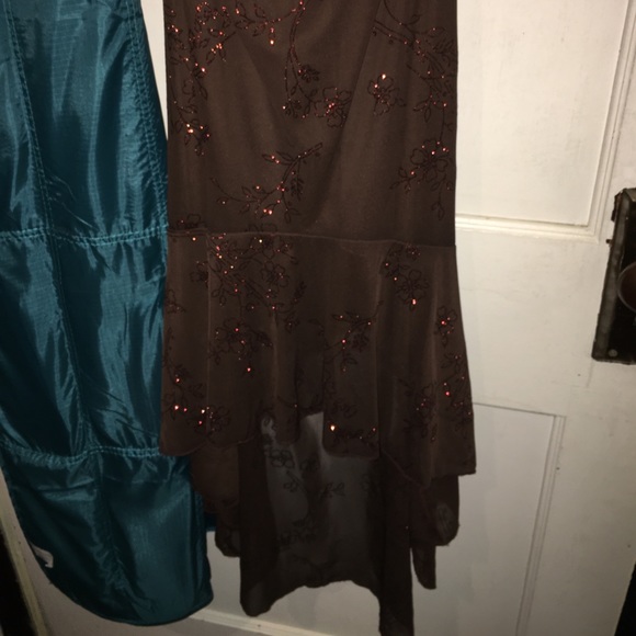 NWT Taboo size medium brown floral sparkle dress - Picture 2 of 8