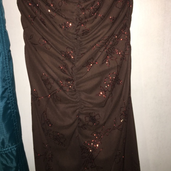 NWT Taboo size medium brown floral sparkle dress - Picture 6 of 8