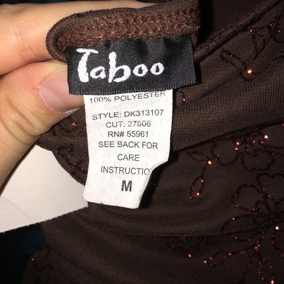 NWT Taboo size medium brown floral sparkle dress - Picture 7 of 8