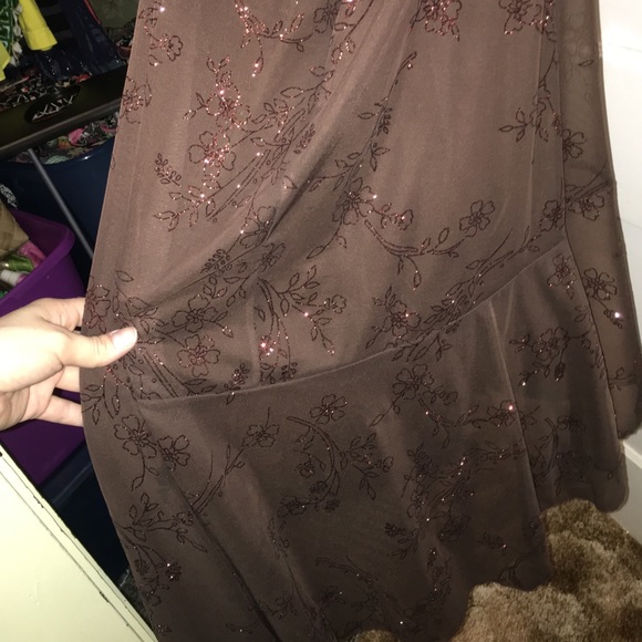 NWT Taboo size medium brown floral sparkle dress - Picture 8 of 8