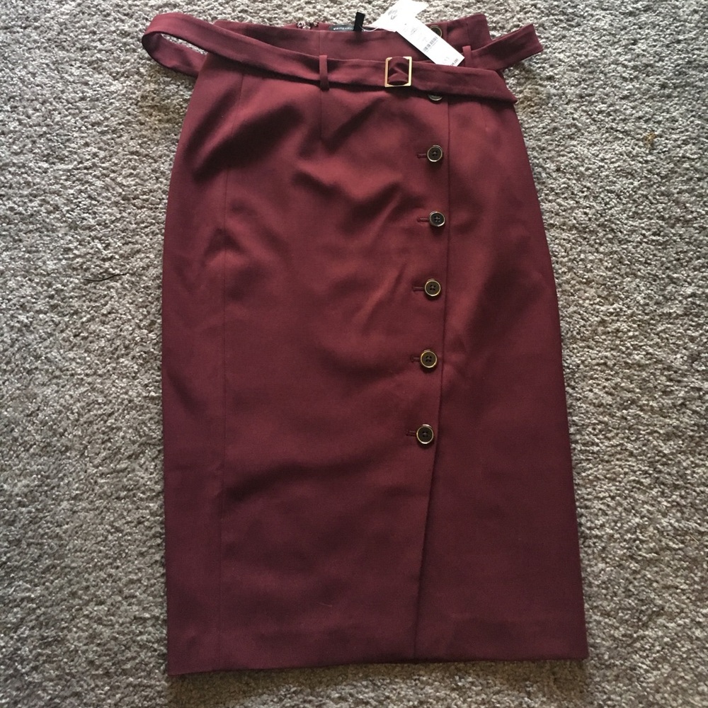 Burgundy White House Black Market pencil skirt