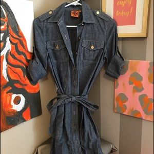 Tory Burch Denim Shirt Dress