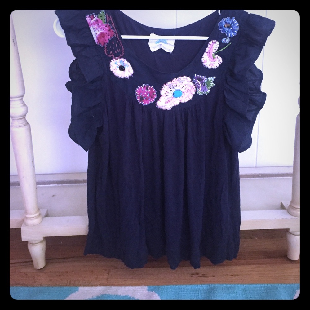 Floral anthropologie blouse