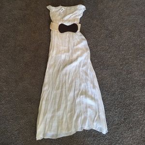 No Boundaries white maxi dress with belt