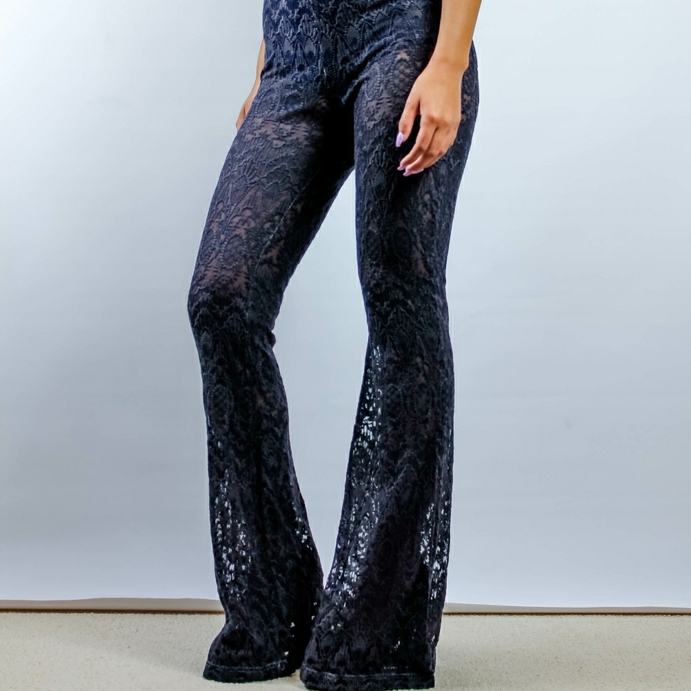 High-waisted Lace Bellbottoms