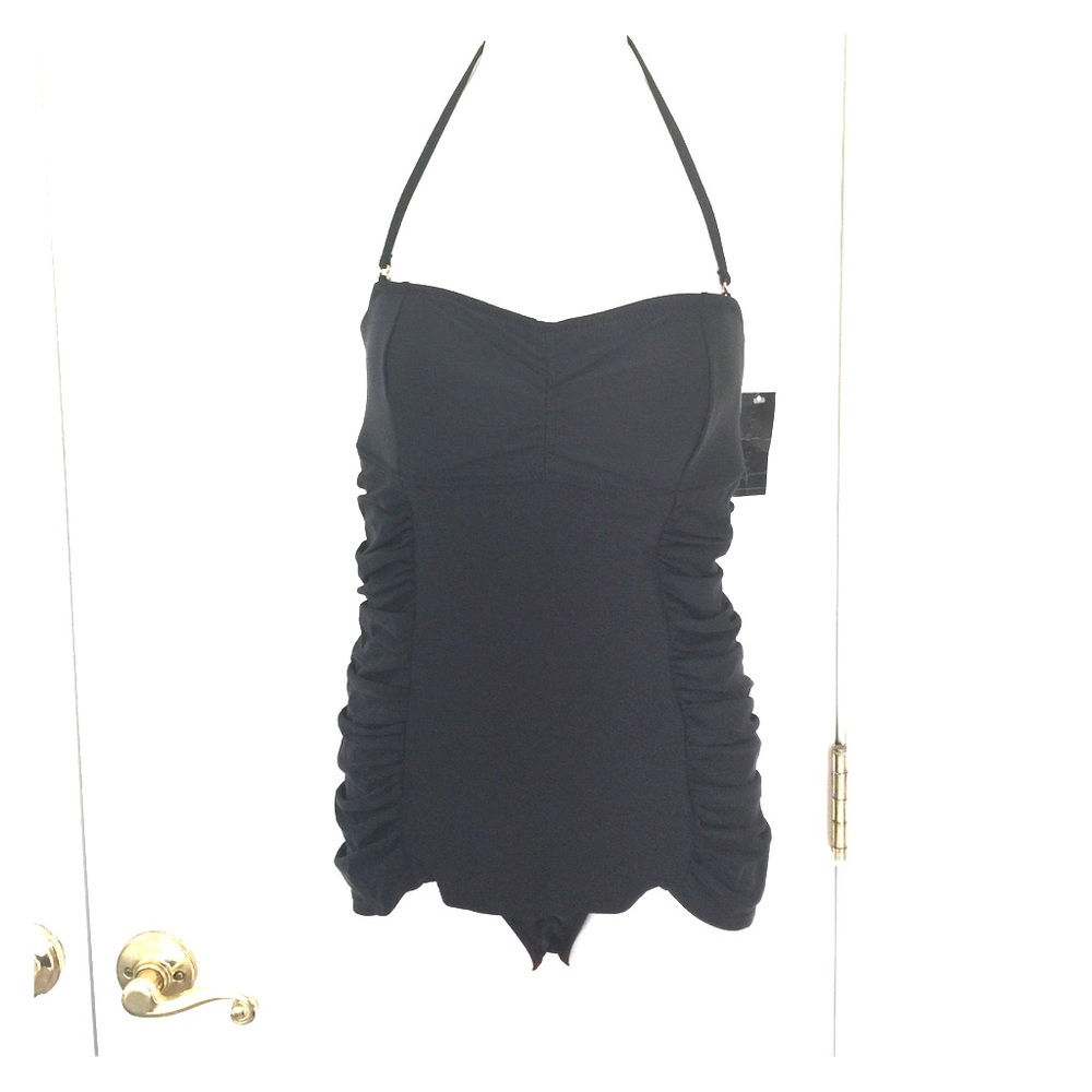Attention missy one piece black swimwear small