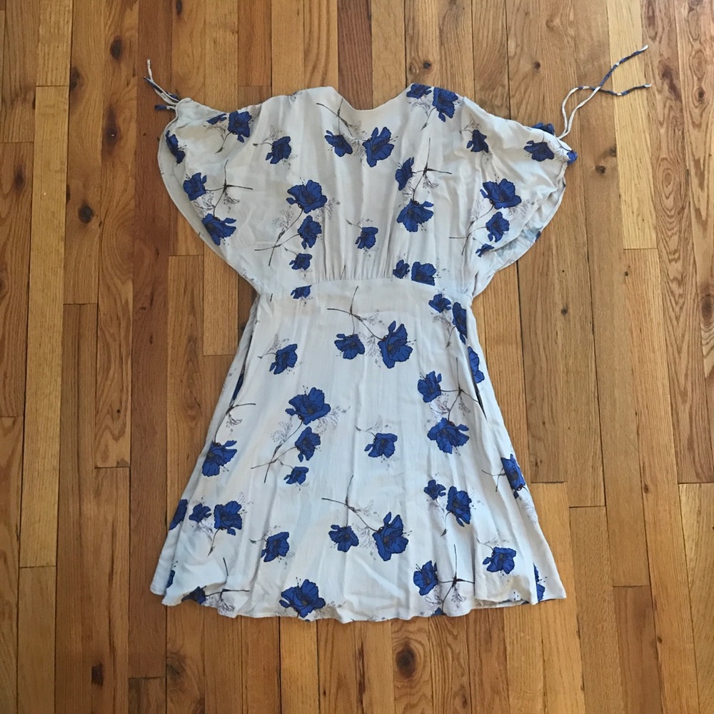 Free People plunging neckline floral mini dress - Picture 7 of 7