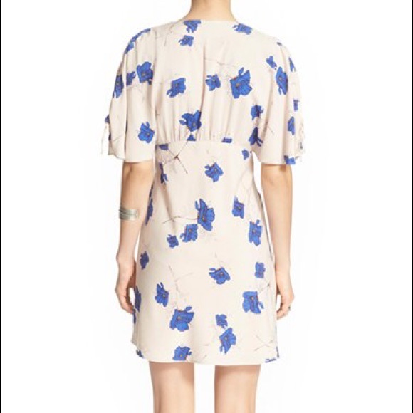 Free People plunging neckline floral mini dress - Picture 2 of 7