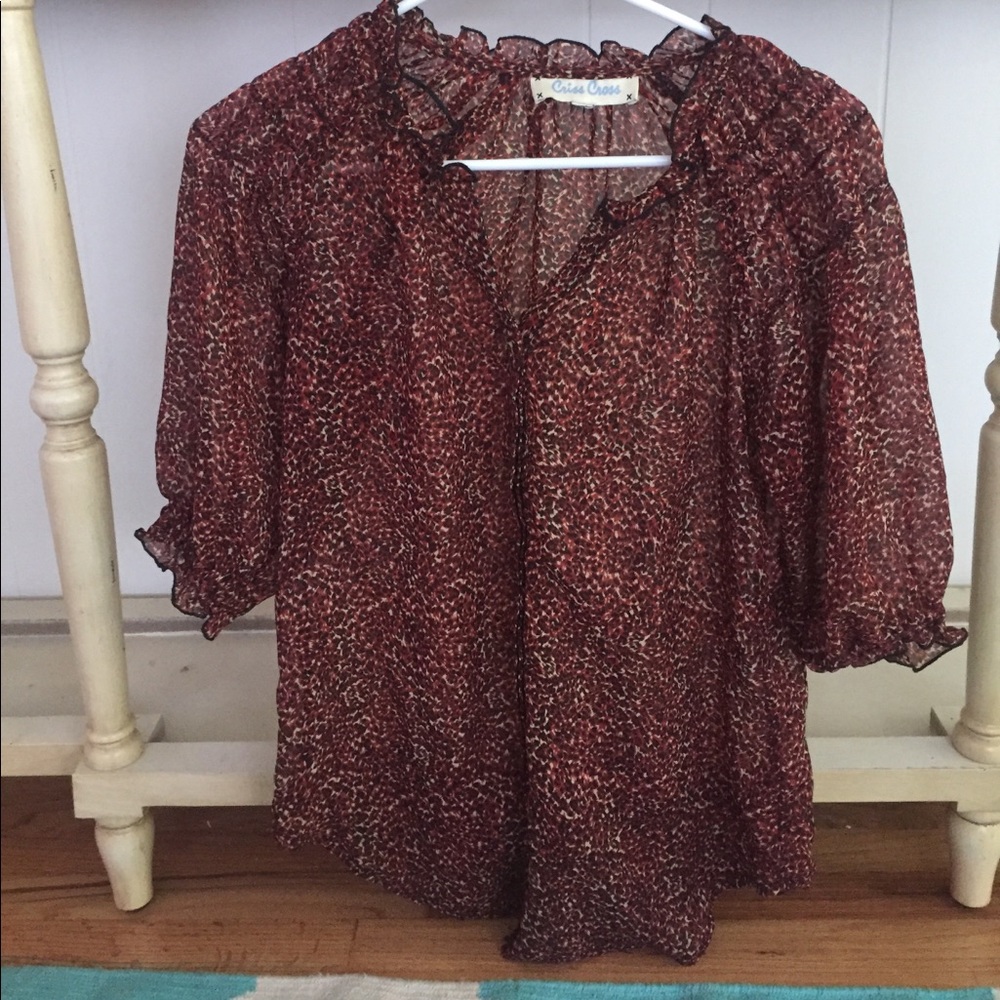 Criss Cross colorful  blouse