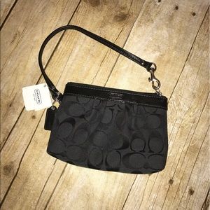 Coach black wristlet