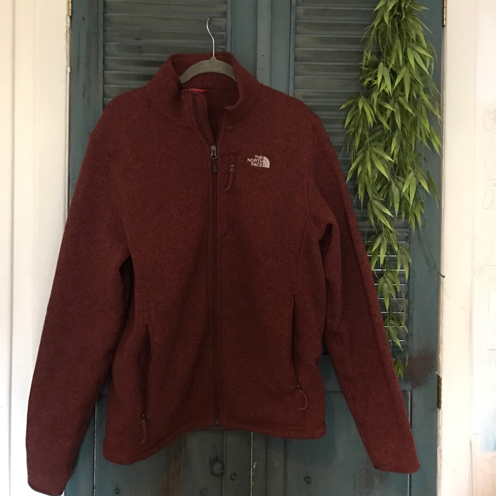 Maroon north face jacket