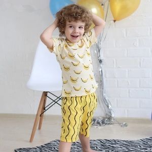 Banana Pattern Shorts & T-shirt Set