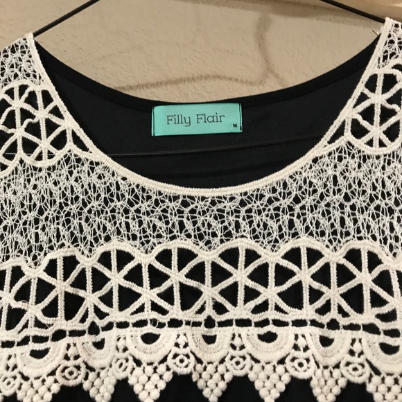 Black Filly Flair Dress with Lace - Picture 2 of 3