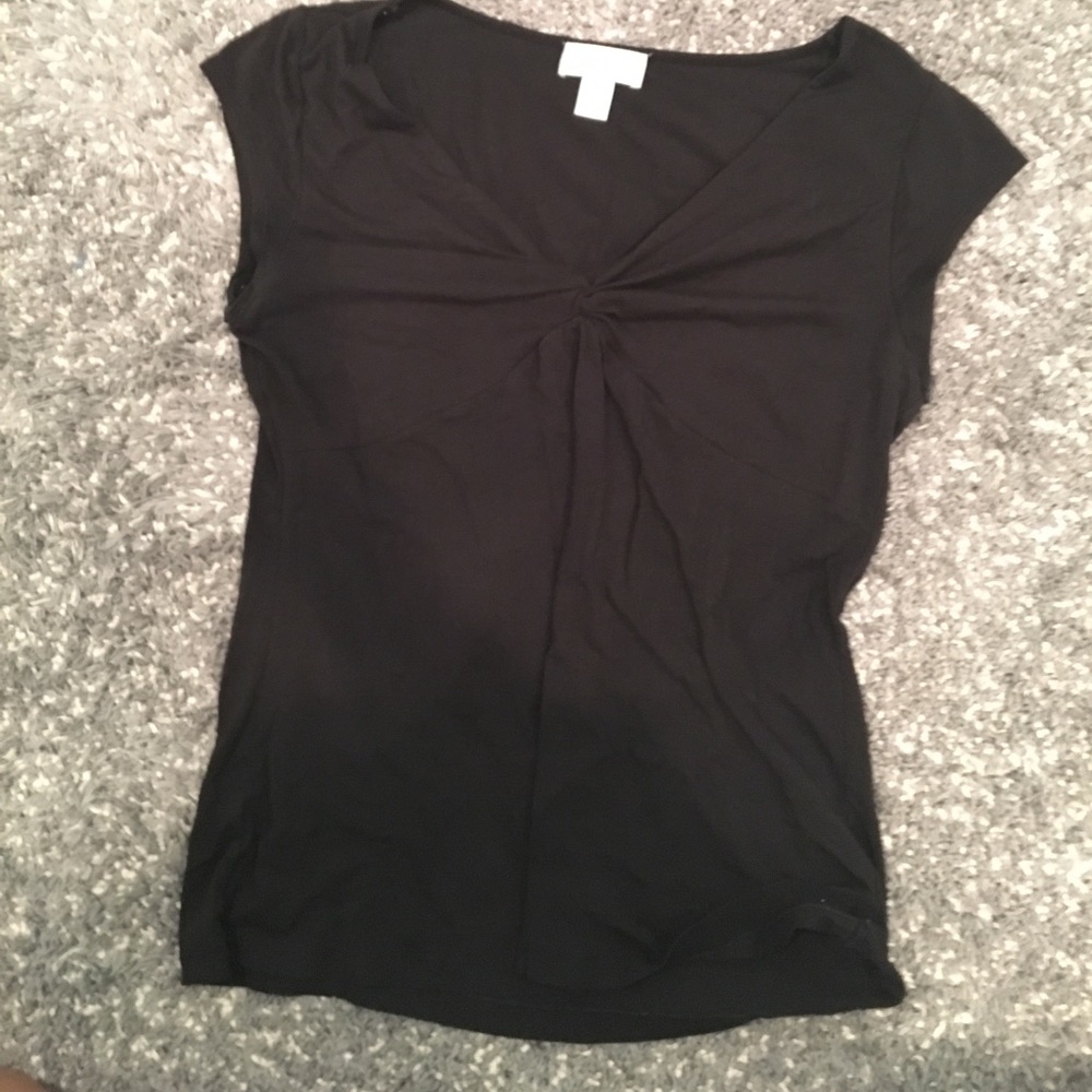 Wrap front black t shirt