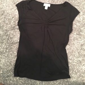 Wrap front black t shirt