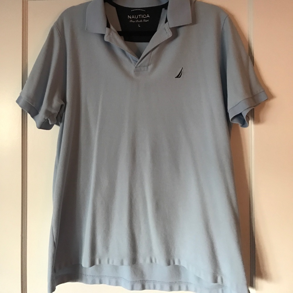 Nautica, men's baby blue polo shirt