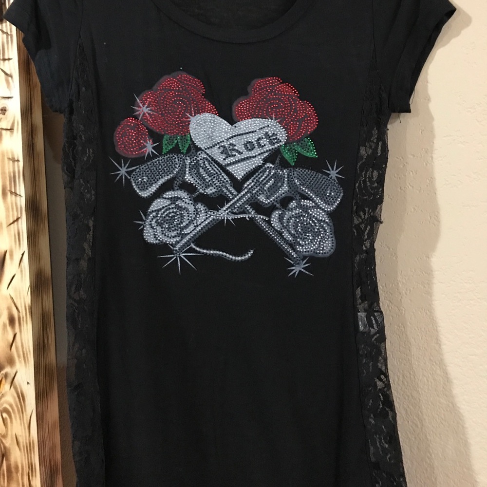 Black bling Tee