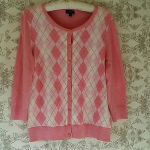 Argyle Pink Summer Cardigan