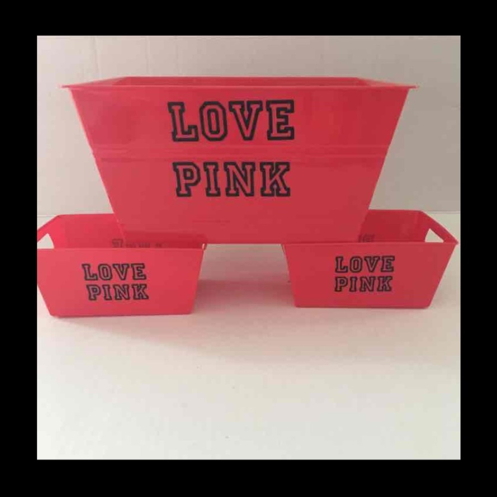 Victoria's Secret Love Pink storage tubs