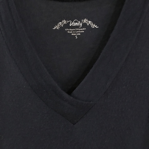Navy Vanity Vneck - Picture 2 of 2