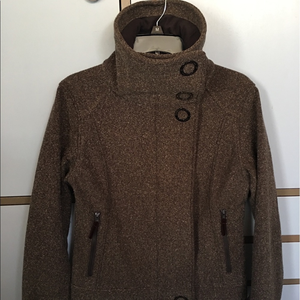 Lululemon Brown Tweed Audrey Bomber 6 EUC