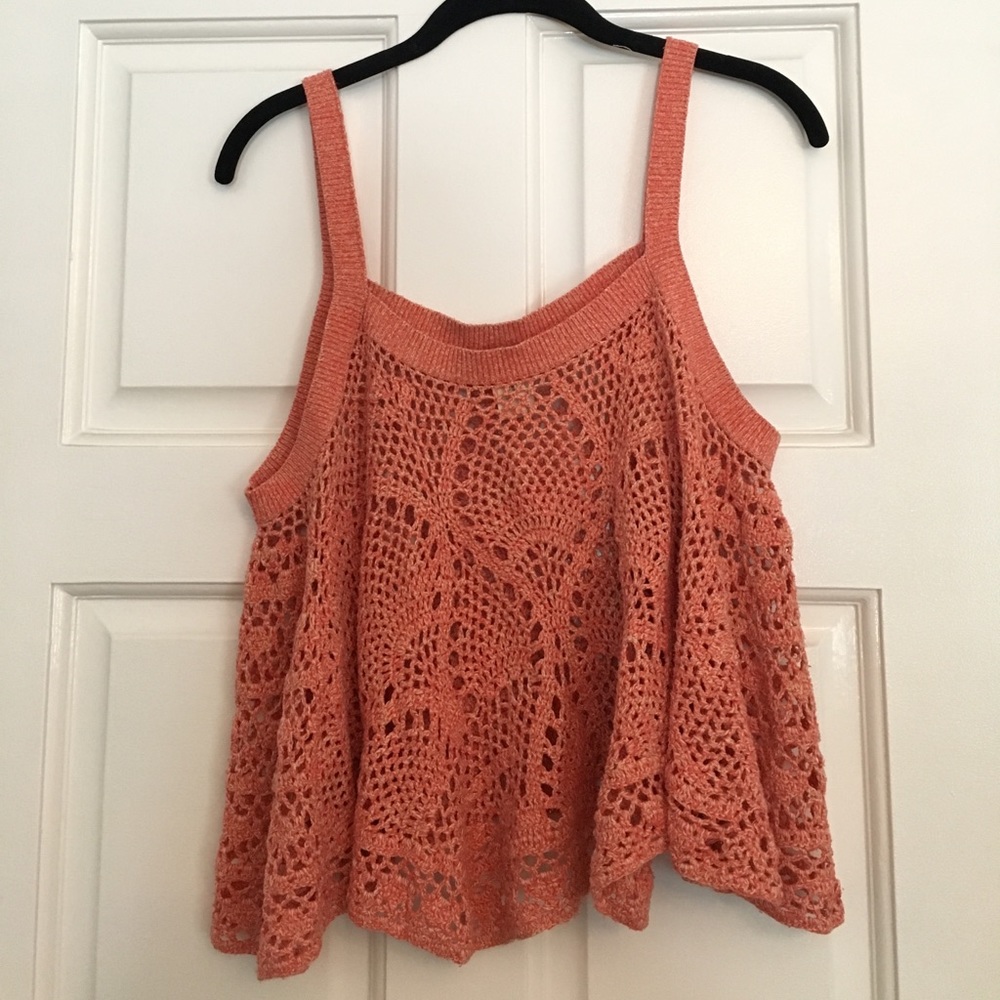 Free People orange crochet top