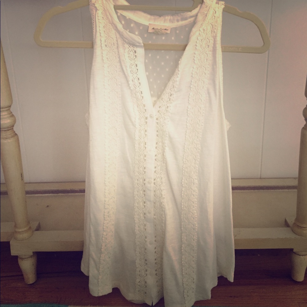 Never worn! White lace camisole